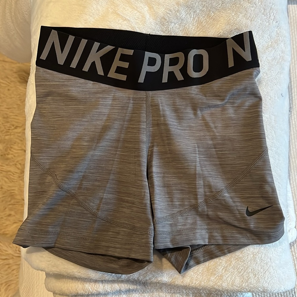 Nike Black and Dark Heather Gray Dri-FIT Spandex Shorts